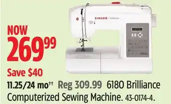 Canadian Tire Singer Brilliance Computerized Sewing Machine offer