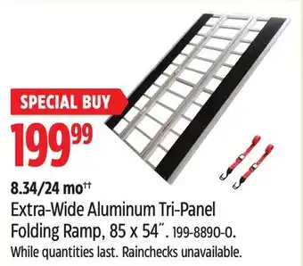 Canadian Tire Extra-Wide Aluminum Tri-Panel Folding Ramp, 85 x 54˝ offer