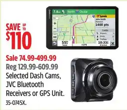 Canadian Tire Selected Dash Cams, JVC Bluetooth Receivers or GPS Unit offer