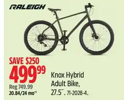 Canadian Tire RALEIGH Knox Hybrid Adult Bike 27.5˝ offer