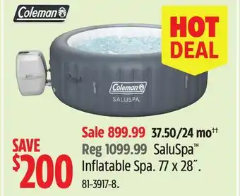 Canadian Tire Coleman SaluSpa Inflatable Spa. 77 x 28 offer