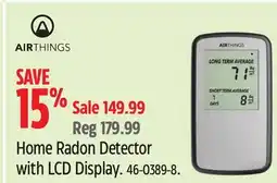 Canadian Tire Airthings Home Radon Detector with LCD Display offer