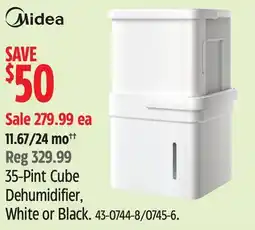 Canadian Tire 35-Pint Cube Dehumidifier, White or Black offer