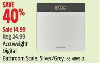 Canadian Tire Accuweight Digital Bathroom Scale, Silver/Grey offer