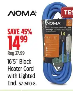 Canadian Tire NOMA 16´5˝ Block Heater Cord with Lighted End offer