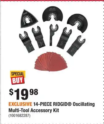 Home Depot EXCLUSIVE 14-PIECE RIDGID Oscillating Multi-Tool Accessory Kit offer