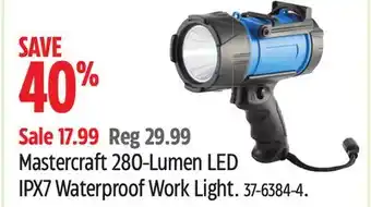 Canadian Tire Mastercraft 280-Lumen LED IPX7 Waterproof Work Light offer