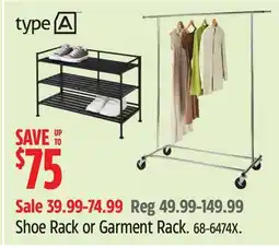 Canadian Tire Shoe Rack or Garment Rack offer