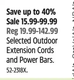 Canadian Tire Noma Selected Outdoor Extension Cords and Power Bars offer