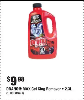 Home Depot DRANO MAX Gel Clog Remover • 2.3L offer