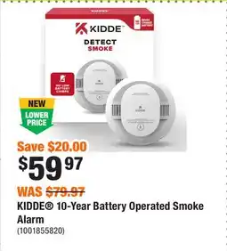 Home Depot KIDDE 10-Year Battery Operated Smoke Alarm offer