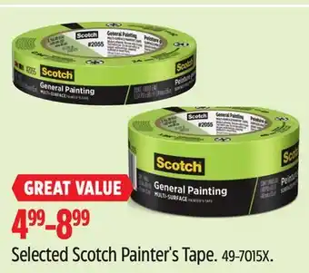 Canadian Tire Scotch Selected Scotch Painter's Tape offer