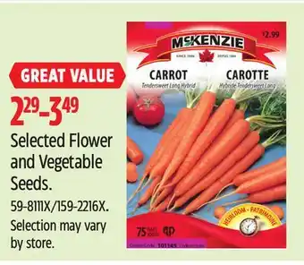 Canadian Tire MSKENZIE Selected Flower and Vegetable Seeds offer