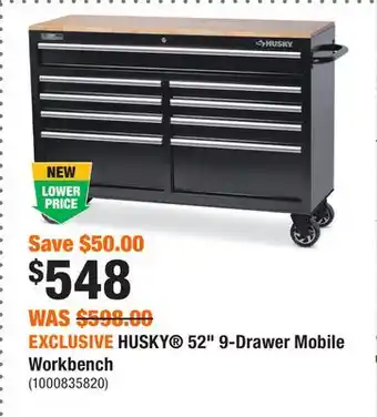 Home Depot EXCLUSIVE HUSKY 52 9-Drawer Mobile Workbench offer