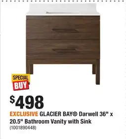 Home Depot EXCLUSIVE GLACIER BAY Darwell 36 x 20.5 Bathroom Vanity with Sink offer