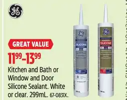 Canadian Tire GE Kitchen and Bath or Window and Door Silicone Sealant offer