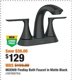 Home Depot MOEN Findlay Bath Faucet in Matte Black offer