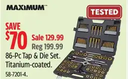 Canadian Tire MAXIMUM Tap & Die Set. Titanium Coated offer