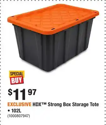 Home Depot EXCLUSIVE HDX Strong Box Storage Tote • 102L offer