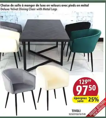 Hart Deluxe Velvet Dining Chair with Metal Legs offer