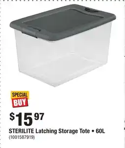 Home Depot STERILITE Latching Storage Tote • 60L offer