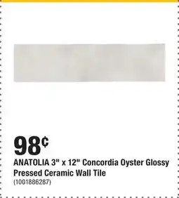 Home Depot ANATOLIA 3 x 12 Concordia Oyster Glossy Pressed Ceramic Wall Tile offer