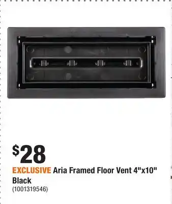 Home Depot EXCLUSIVE Aria Framed Floor Vent 4x10 Black offer