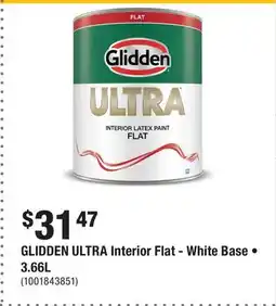 Home Depot GLIDDEN ULTRA Interior Flat - White Base • 3.66L offer