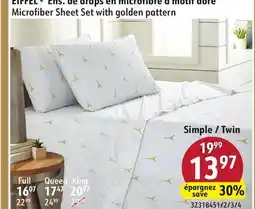 Hart Microfiber Sheet Set with golden pattern offer