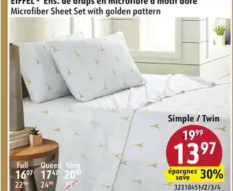 Hart Microfiber Sheet Set with golden pattern offer