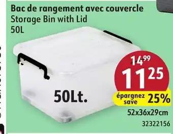 Hart Storage Bin with Lid 50L offer