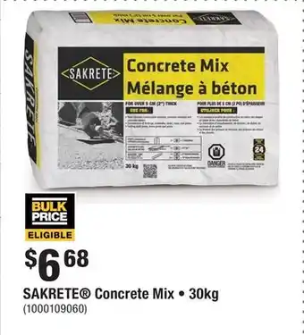 Home Depot SAKRETE Concrete Mix • 30kg offer