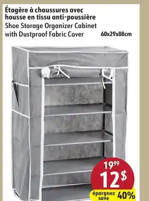 Hart Shoe Storage Organizer Cabinet with Dustproof Fabric Cover offer