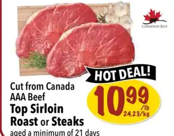 Farm Boy Cut from Canada Beef Top Sirloin Roast or Steaks offer