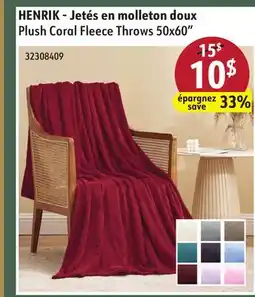 Hart Plush Coral Fleece Throws 50x60 offer