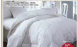 Hart 233 Thread Count Microgel Duvets 100% Cotton offer