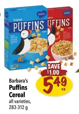 Farm Boy Barbara's Puffins Cereal offer