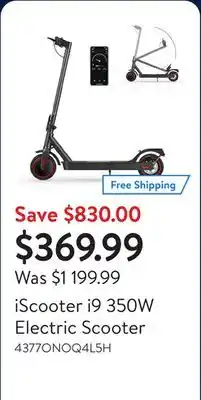 Walmart iScooter i9 350W Electric Scooter offer