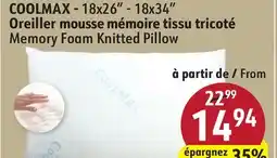 Hart COOLMAX - 18x26 - 18x34 Memory Foam Knitted Pillow offer