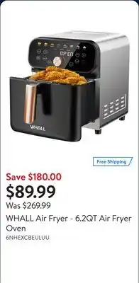 Walmart WHALL Air Fryer - 6.2QT Air Fryer Oven offer