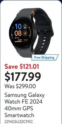 Walmart Samsung Galaxy Watch FE 2024 40mm GPS Smartwatch offer