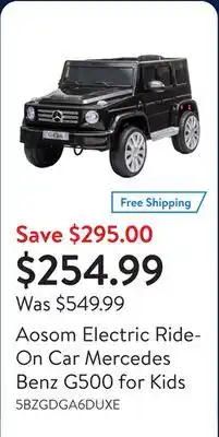 Walmart Aosom Electric Ride-On Car Mercedes Benz G500 for Kids offer