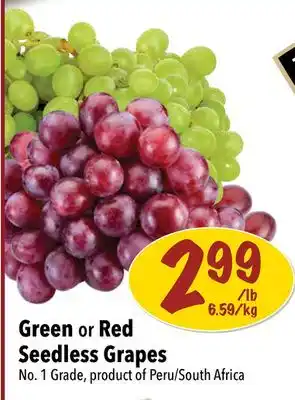 Farm Boy Green or Red Seedless Grapes offer