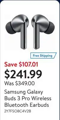 Walmart Samsung Galaxy Buds 3 Pro Wireless Bluetooth Earbuds offer