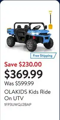 Walmart OLAKIDS Kids Ride On UTV offer