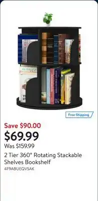 Walmart 2 Tier 360° Rotating Stackable Shelves Bookshelf offer