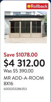 Walmart MR ADD-A-ROOM 8X16 offer