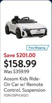 Walmart Aosom Kids Ride-On Car w/ Remote Control, Suspension offer