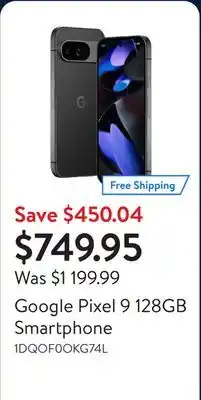 Walmart Google Pixel 9 128GB Smartphone offer