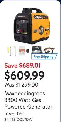 Walmart Maxpeedingrods 3800 Watt Gas Powered Generator Inverter offer